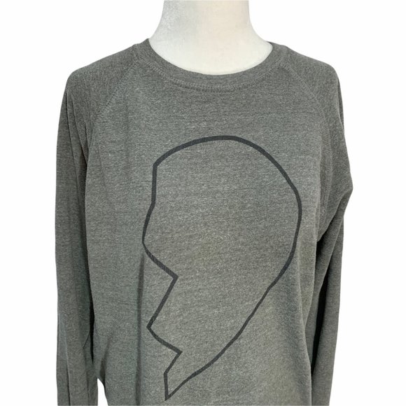 Brunette - BITNB Grey Angel Wing Cree Neck Sweatshirt Grey M - Picture 2 of 9